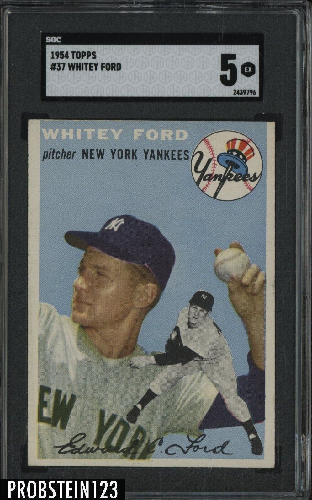 1954 Topps #37 Whitey Ford New York Yankees HOF SGC 5 EX