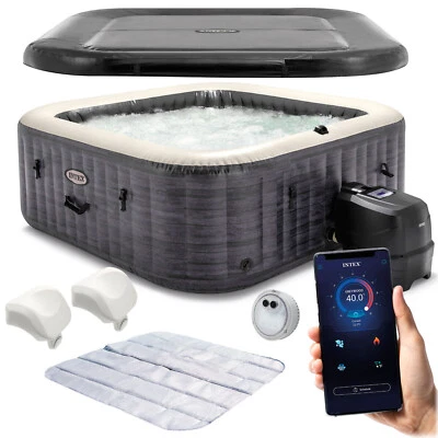 INTEX Whirlpool 28450NP PureSpa Greystone Deluxe 4 Personen 140 Düsen Heizsystem - Bild 1 von 4