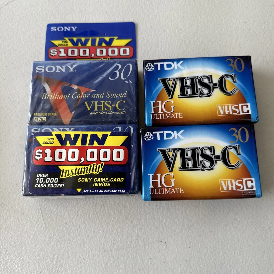 Sony Vhs-c Camcorder Videocassette Tapes Video 2 Tc-30vhgf Premium
