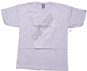 Crooks & Castles Mens Heather Gray Cant Stop the Crooks V Neck Tee Shirt XL New - Picture 1 of 7