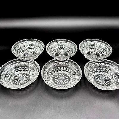 Juego de 6 cuencos de vidrio prensado Anchor Hocking WEXFORD 5,25" de postre de frutas/de colección EE. UU. Foto 1 de 4