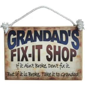 Country Printed Personalized Wooden Sign Dad Grandad Pop Opa Fix It - Picture 1 of 1