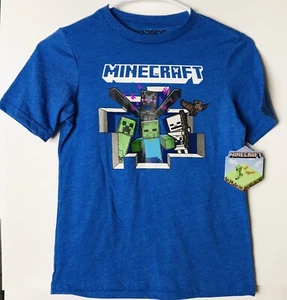 NWT Minecraft (Size 8 Youth) Blue Video Game T Shirt NEW with Tags - Picture 1 of 7