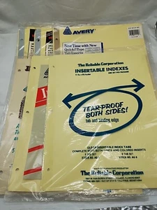 Lot Of (6) Vintage Index Dividers For 3 Ring Binders - Picture 1 of 8