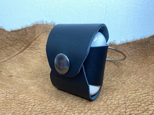 AirPods Case Cover Luxury Designer Black Genuine Leather Handmade USA Kaychain - Picture 1 of 10