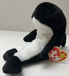 Original TY Beanie Baby #4084 🐳"WAVES"🐳-1996-4./4. Gen Etikett-Fehler-PVC- Neu mit Etikett - Bild 1 von 8