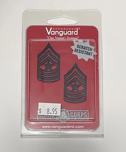 USMC US MARINE CORPS E-9 SERGEANT MAJOR UNIFORM BLACK RANK DEVICE INSIGNIA PAIR - Picture 1 of 2