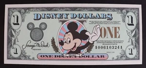 1 Disney Dollarschein aus dem Jahr 1998 - Bild 1 von 2