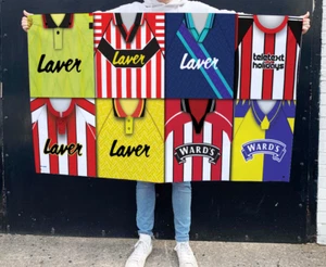 Sheff Utd Retro Shirt Montage Football Flag 5ftx3ft Man Cave Great Fans Gift - Picture 1 of 1