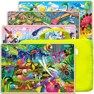 Wooden Puzzles for Kids Ages 4-6 – 4 x 60 Piece Kids Puzzles Ages 4-8-10 Year... - Picture 1 of 9