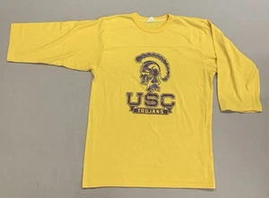 70'S -80'S USC TROJANS Chalk line CREWNECK 3/4 SLEEVES - USA MADE - Picture 1 of 11