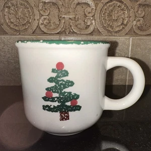 Furio Christmas Tree Mug Spongeware Italy Holiday Coffee Cup Rustic Vintage - Picture 1 of 3