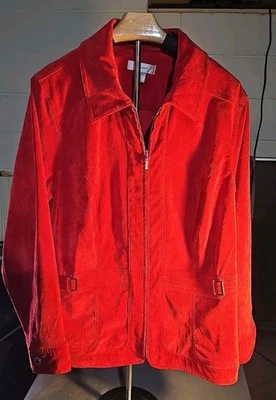 Chaqueta CJ Banks Chaqueta Roja ~ Mujer 1XL ~ Cremallera YKK ~ Clásica ~ Buen estado Foto 1 de 4