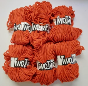 Vintage Classic Elite TWO.TWO yarn Orange 1585, 6 skeins, 50gram, 100% Wool, NEW - Picture 1 of 4