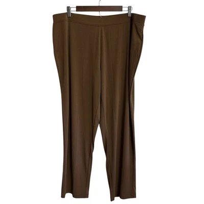 Susan Graver Pantalones Mujer 1XP Pull On Comfort Neutro Minimalista Líquido Tejido Trabajo Foto 1 de 4