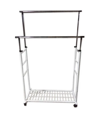 STENDER APPENDIABITI DOPPIO ESTENSIBILE BELLAHOME CON RUOTE IN METALLO BIANCO... - Immagine 1 di 4