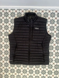 Rab Mens Microlight Vest Down Zip Gilet Quantum Pertex Nikwax - XXL 2XL - Black - Picture 1 of 10