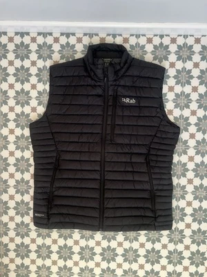 Rab Mens Microlight Vest Down Zip Gilet Quantum Pertex Nikwax - XXL 2XL - Black - Image 1 of 4