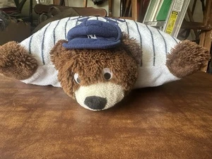 New York Yankees Pillow Pet Plush Pinstripe MLB Fan Bear- Needs Resewing On Hat - Picture 1 of 4
