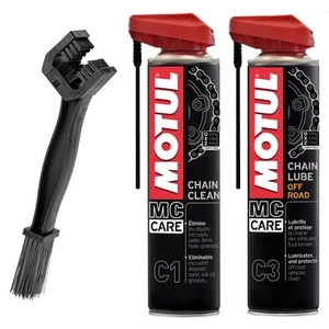 KIT PULISCI E LUBRIFICA CATENA MOTO SYM MOTUL C1 + C3 + SPAZZOLA LAMPA - Foto 1 di 5