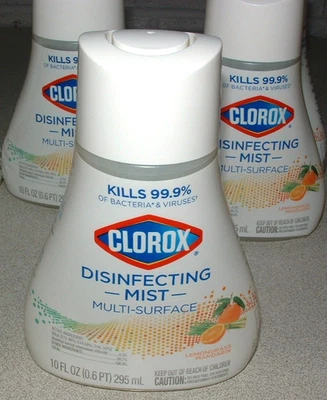Lote de 3 Recambios de Niebla Desinfectante Limpieza Clorox Multi-Superficie 10oz Foto 1 de 2