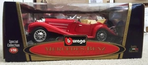 Mercedes Benz 500K Roadster. 1936 by Burago 1:20 Scale. Red in it's original box - Picture 1 of 11