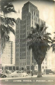 1946 Phoenix Arizona Luhrs Tower autos Occupation RPPC Postcard 25- 6754 - Picture 1 of 2