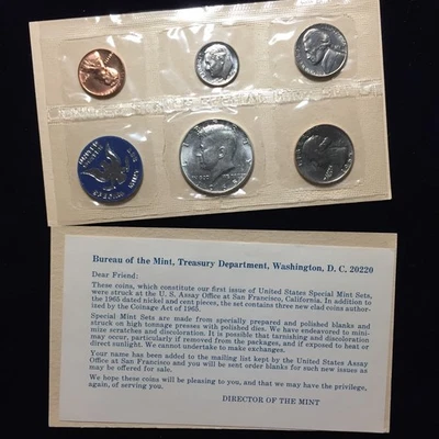 1965 US Special Mint Set 5 Piece Silver-Clad Set OGP - Image 1 of 2