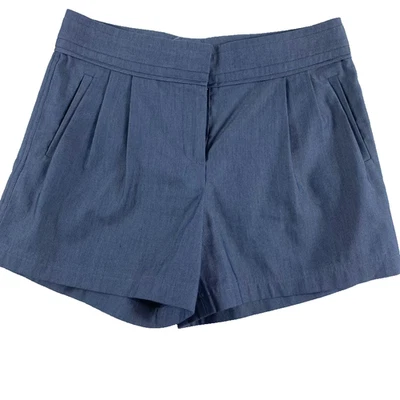 Robert Rodriguez ShortS Women Sz 4 Blue/Gray Pleated Dressy Work Office - Image 1 of 4