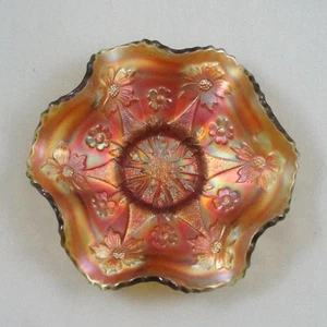 FENTON KLEINE BLUMEN RINGELBLUMENÜBERFANG PUDERBLAU KARNEVAL GLASSCHALE - Bild 1 von 5