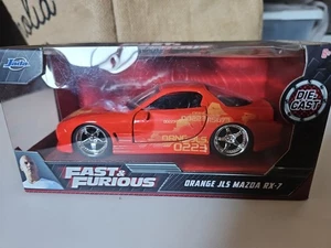 Jada Fast And Furious Orange JLS Mazda RX-7 Die-cast Car  - Picture 1 of 7
