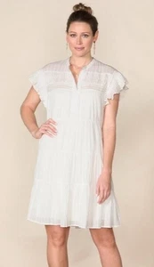 Nuevo con etiquetas Vestido Blanco Mediano Matilda Jane Good Hart GH Sierra Cuello en V Niveles - Imagen 1 de 5