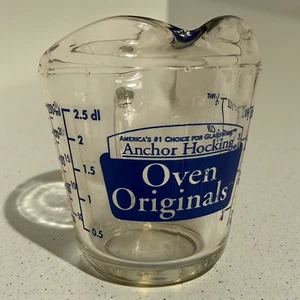 Vintage Anchor Hocking Blue 496 Oven Originals 8 Ounce Measuring Cup - Picture 1 of 14