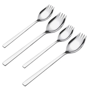 4 PEZZI Forchetta per insalata manico lungo resistente posate antipasto dessert forchette - Foto 1 di 12