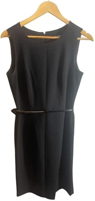 Vestido Nine West Mujer 2 Negro Sin Mangas Funda Cinturón Forrado Pequeño Negro Trabajo Foto 1 de 4