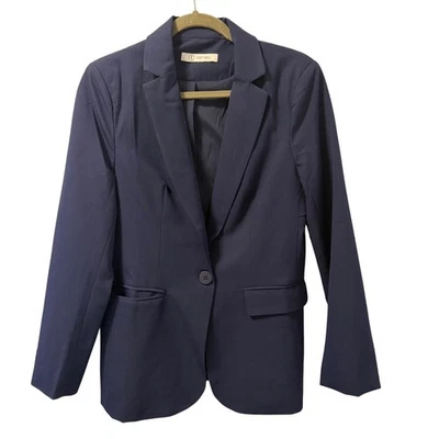Cicy Bell Navy Blue Single Button Blazer Sz M Jacket - Image 1 of 4