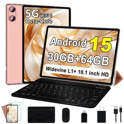 2025 Android 15 Tablet 10 Inch Tablets with Keyboard, 30GB+64GB+1TB Expand, O... - Image 1 of 4