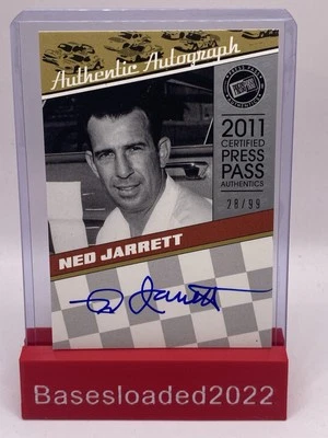 2011 PRESS PASS LEGENDS NED JARRETT AUTOGRAPH 28/99 2 TIME CHAMPION - Image 1 of 2