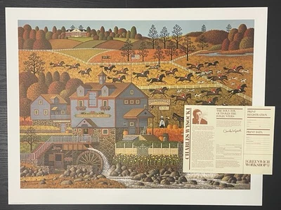 Charles Wysocki The Foxy Fox Outfoxes The Fox Hunters impresión firmada y numerada Foto 1 de 4
