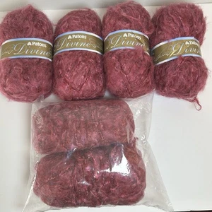6 Patons Divine Yarn Color Richest Rose 06430 Skein Acrylic Mohair Blend - Picture 1 of 6