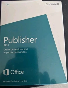 Brand NEW Microsoft Publisher 2013 Product Key Card - 164-06987 - No Disc - Picture 1 of 2