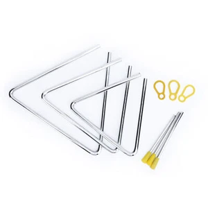 Musical Triangle 6in 7in 8in Metal 3Pcs Hand Percussion Instrument With  - Picture 1 of 22