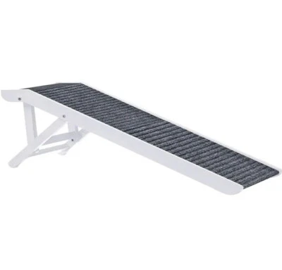 Foldable Wooden Pet Ramp with Adjustable Height Dog Ramp, White - Image 1 of 4