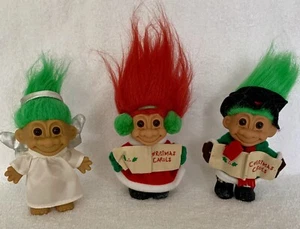 Russ Berrie Vintage 1990s Troll Dolls - Christmas Carolers & Angel Troll Doll - Bild 1 von 12