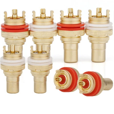 8 piezas conector fonográfico amplificador de alta fidelidad adaptador conector de audio conector hembra RCA