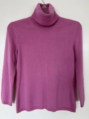 Suéter Ann Taylor Rosa Lila Tejido Cachemira Cuello Alto Pullover Talla S Foto 1 de 4