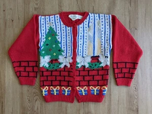 VINTAGE WEIHNACHTSPULLOVER Shetland Wolle Damen MEDIUM  - Bild 1 von 8