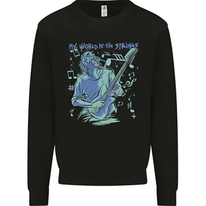 My World Is Six Strings Guitar Rock Music Kids Sweatshirt Jumper - Picture 1 of 97