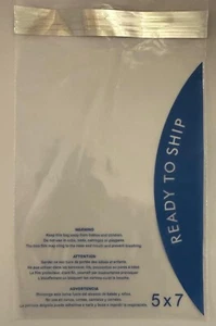 5X7 500 Pcs Clear Poly Bags Strong Adhesive Strip with Suffocation Warning - Picture 1 of 4