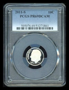 Moneda de diez centavos S Roosevelt 2011 graduación profesional PR69 DCAM - Imagen 1 de 2